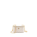 Chanel 22K Long Vanity with Coco Love Detailed Chain Lambskin White GHW（Microchip)