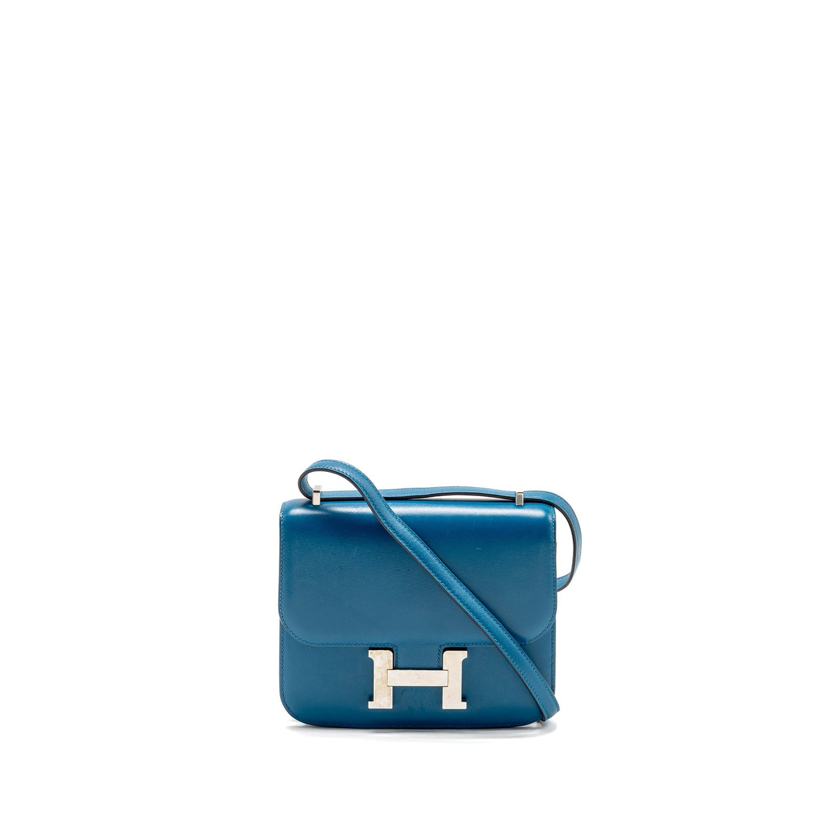 Hermes Mini Constance Tadelakt leather Blue Izmir SHW