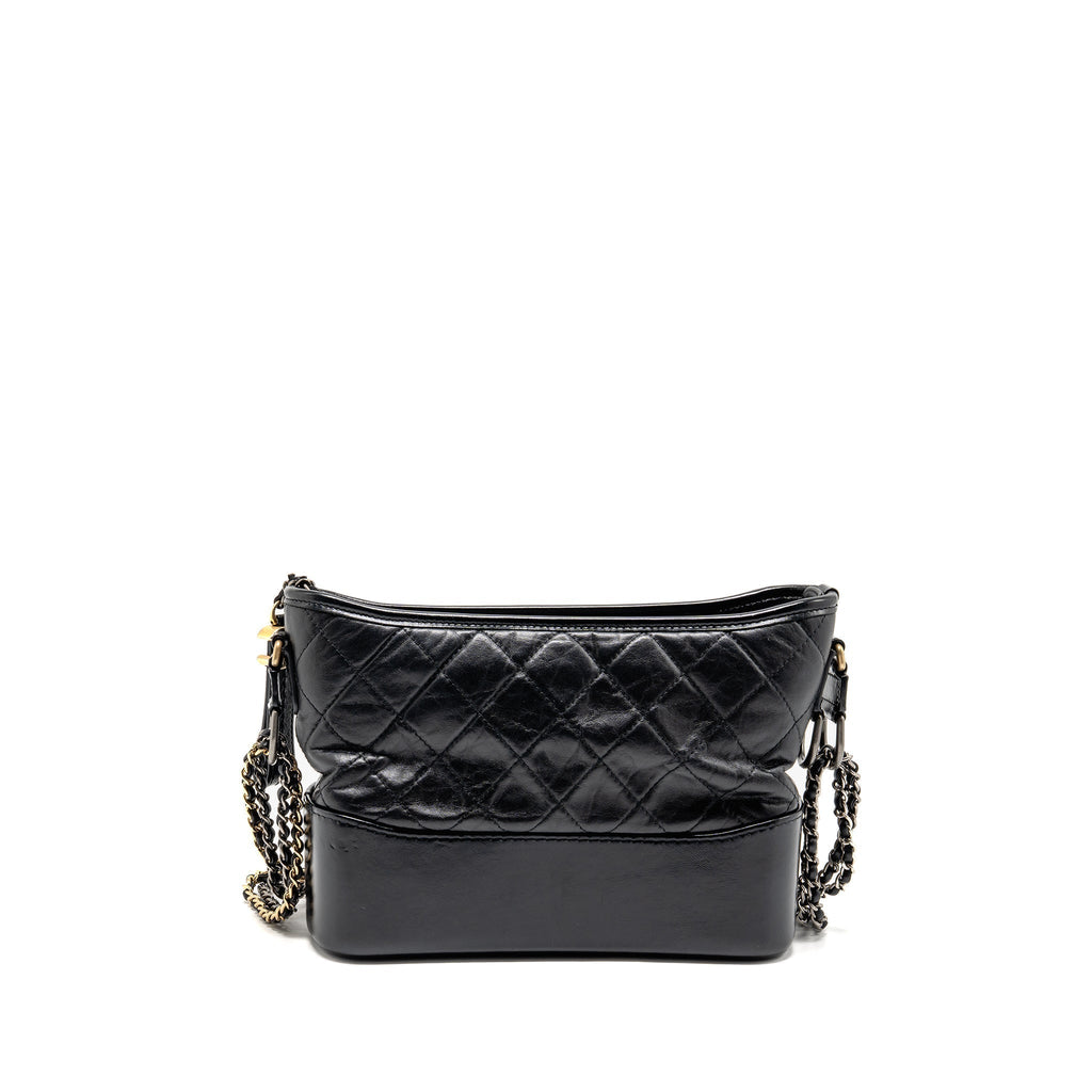 CHANEL NEW MEDIUM GABRIELLE HOBO BAG WITH TOP HANDLE CALFSKIN BLACK MULTICOLOUR HARDWARE