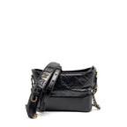 CHANEL NEW MEDIUM GABRIELLE HOBO BAG WITH TOP HANDLE CALFSKIN BLACK MULTICOLOUR HARDWARE