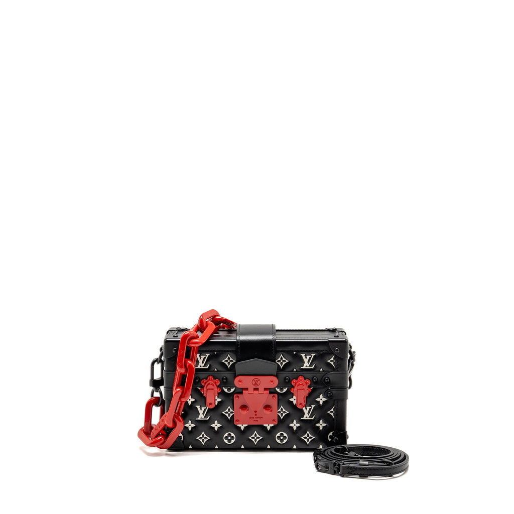 Louis Vuitton Petite Malle Monogram Embossed Leather Black/Red Multicolour Hardware