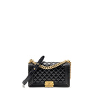 CHANEL MEDIUM BOY BAG LAMBSKIN BLACK GHW