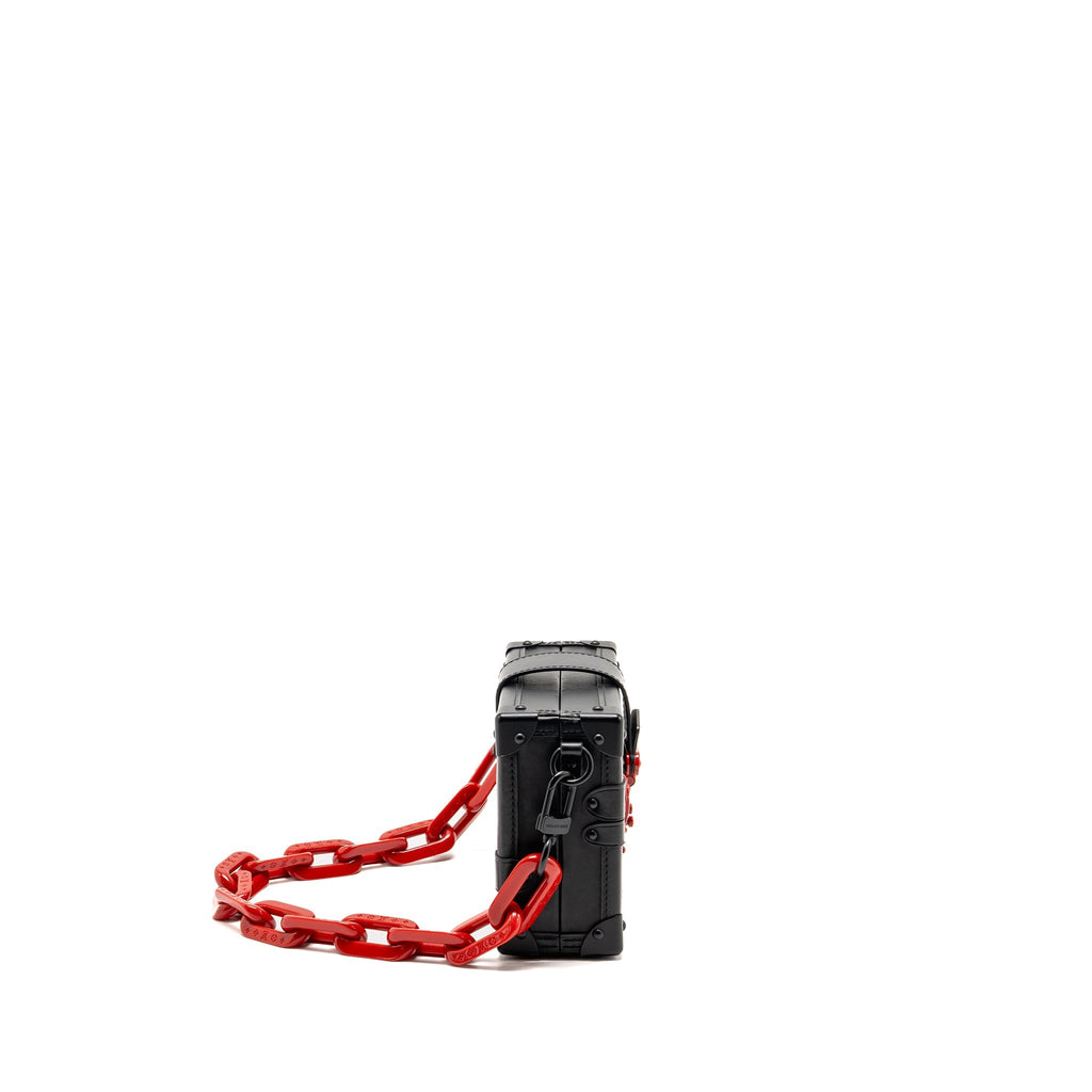 Louis Vuitton Petite Malle Monogram Embossed Leather Black/Red Multicolour Hardware