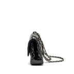 CHANEL JUMBO CLASSIC DOUBLE FLAP BAG PATENT BLACK SHW