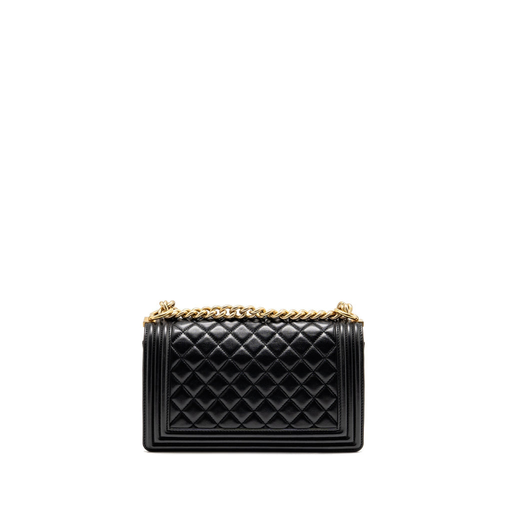 CHANEL MEDIUM BOY BAG LAMBSKIN BLACK GHW