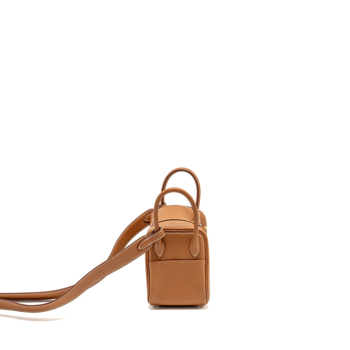 Hermes Mini Lindy Clemence Gold GHW