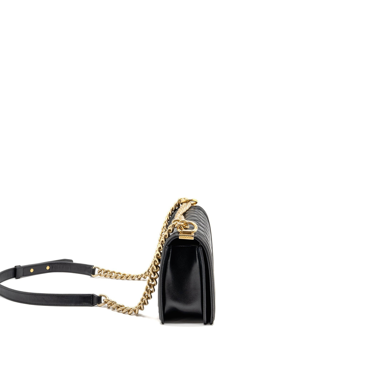 CHANEL MEDIUM BOY BAG LAMBSKIN BLACK GHW