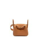 Hermes Mini Lindy Clemence Gold GHW
