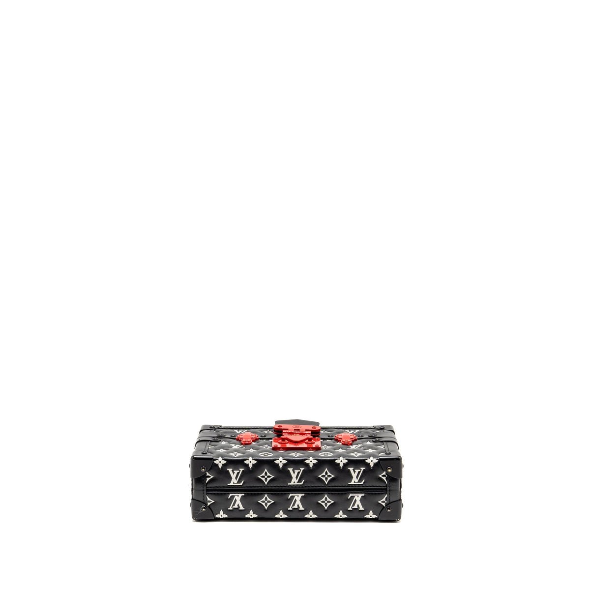 Louis Vuitton Petite Malle Monogram Embossed Leather Black/Red Multicolour Hardware