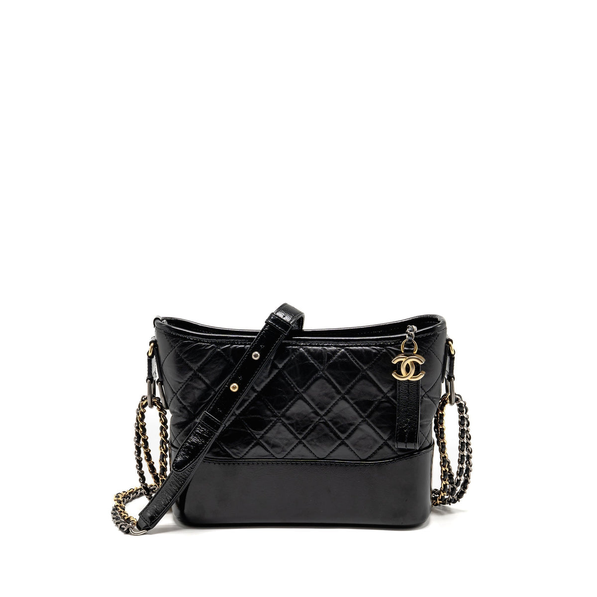 CHANEL NEW MEDIUM GABRIELLE HOBO BAG CALFSKIN BLACK MULTICOLOUR HARDWARE