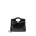 CHANEL MINI 31 BAG SHINY CALFSKIN BLACK LGHW (MICROCHIP)