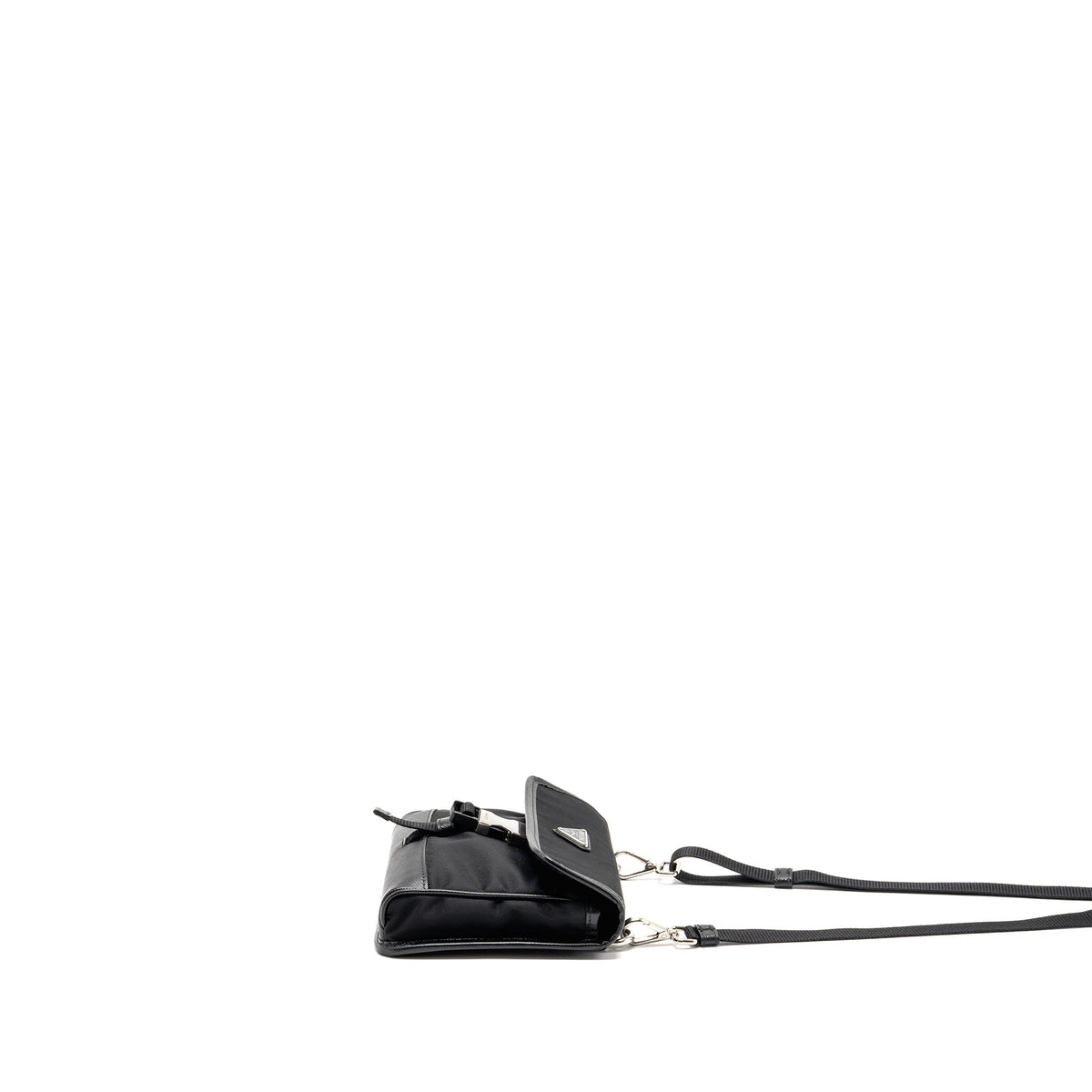 PRADA TRIMMED SAFFIANO PHONE CASE RE-NYLON BLACK SHW
