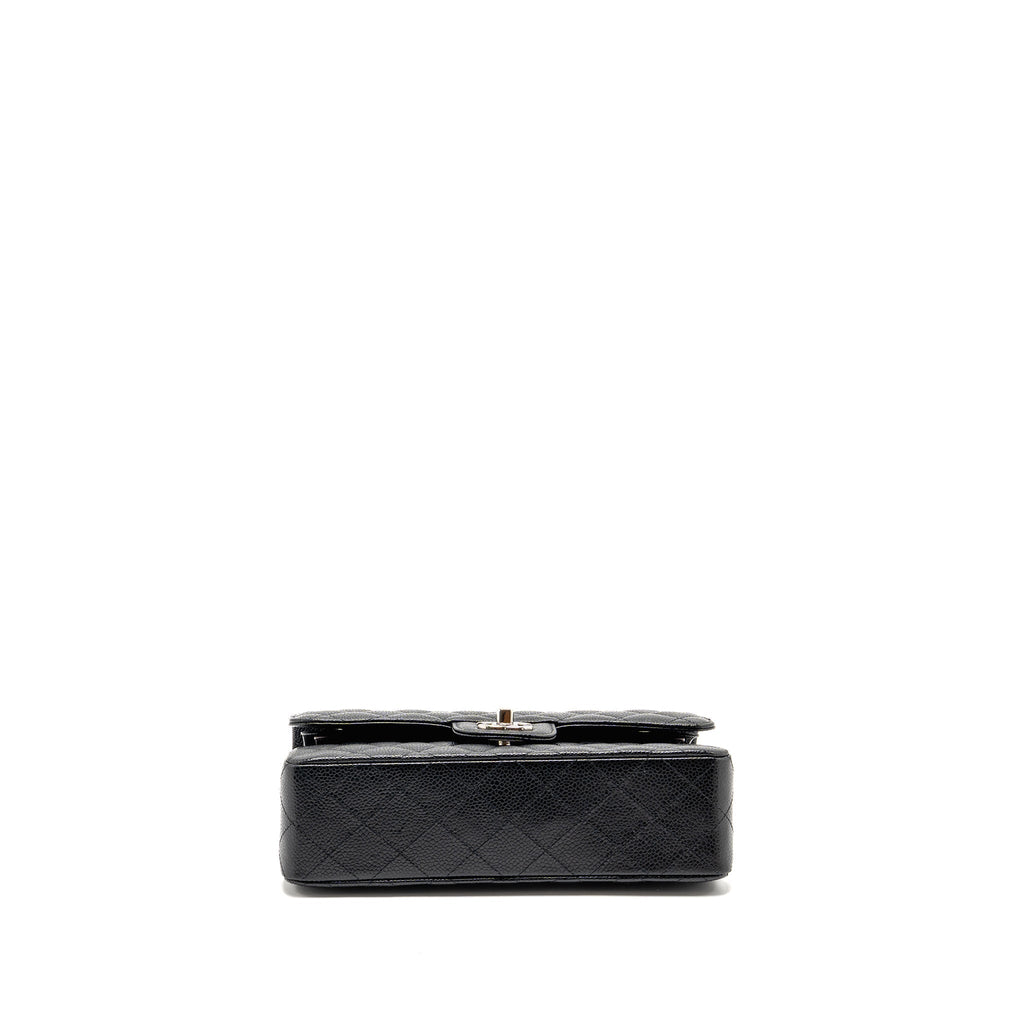 CHANEL SMALL CLASSIC DOUBLE FLAP BAG CAVIAR BLACK SHW
