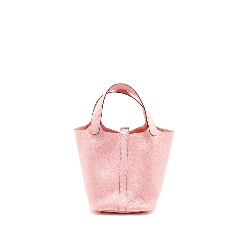 Hermes Picotin 18 Lock Bag Clemence 3Q Rose Sakura SHW
