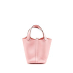 Hermes Picotin 18 Lock Bag Clemence 3Q Rose Sakura SHW