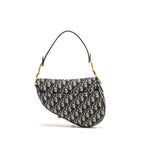 DIOR MEDIUM SADDLE BAG BLUE OBLIQUE CANVAS GHW