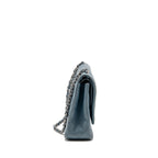 Chanel Classic maxi double flap bag lambskin blue SHW