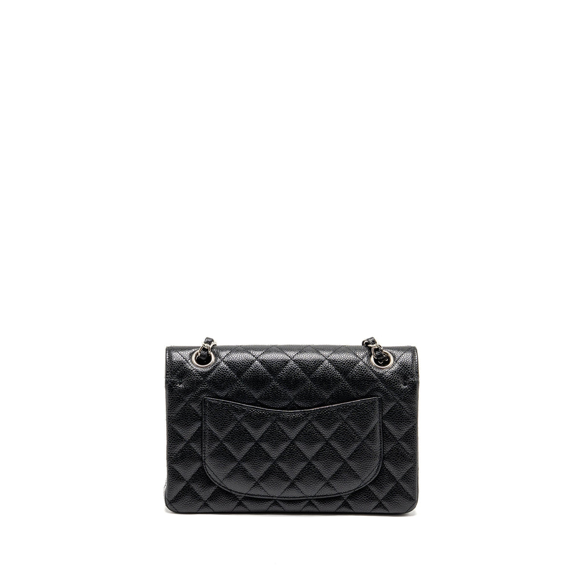 CHANEL SMALL CLASSIC DOUBLE FLAP BAG CAVIAR BLACK SHW