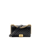 CHANEL MEDIUM BOY BAG LAMBSKIN BLACK GHW