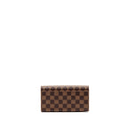 Louis Vuitton Sarah Portefeuille Long Wallet Damier Ebene Canvas Pink GHW