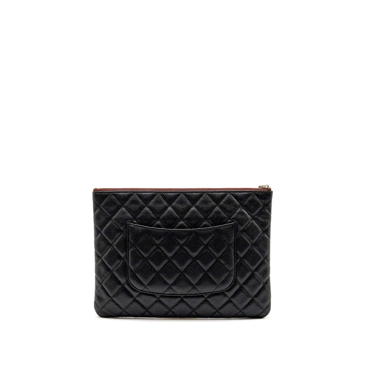 CHANEL CLASSIC ZIPPED POUCH CAVIAR BLACK LGHW