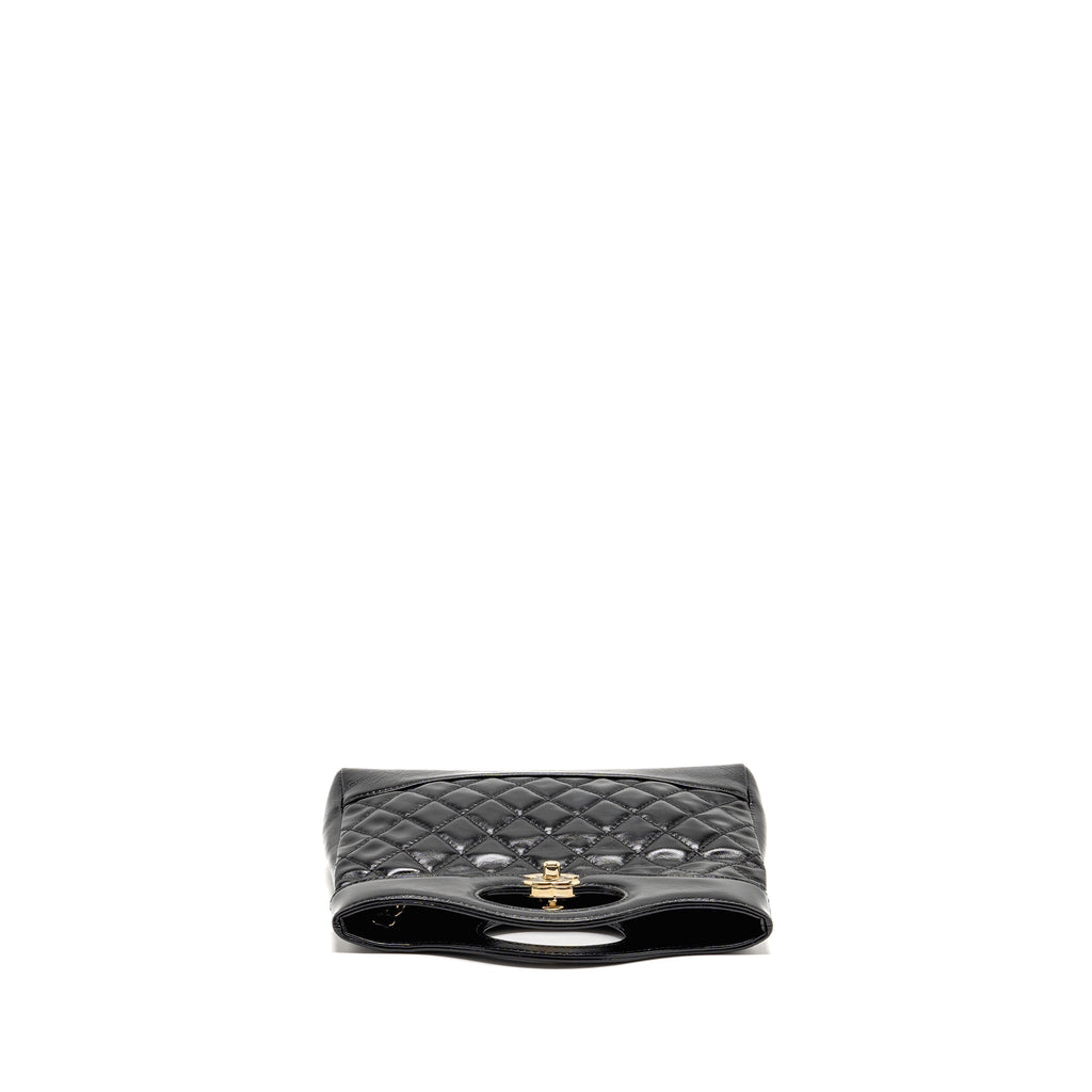 CHANEL MINI 31 BAG SHINY CALFSKIN BLACK LGHW (MICROCHIP)