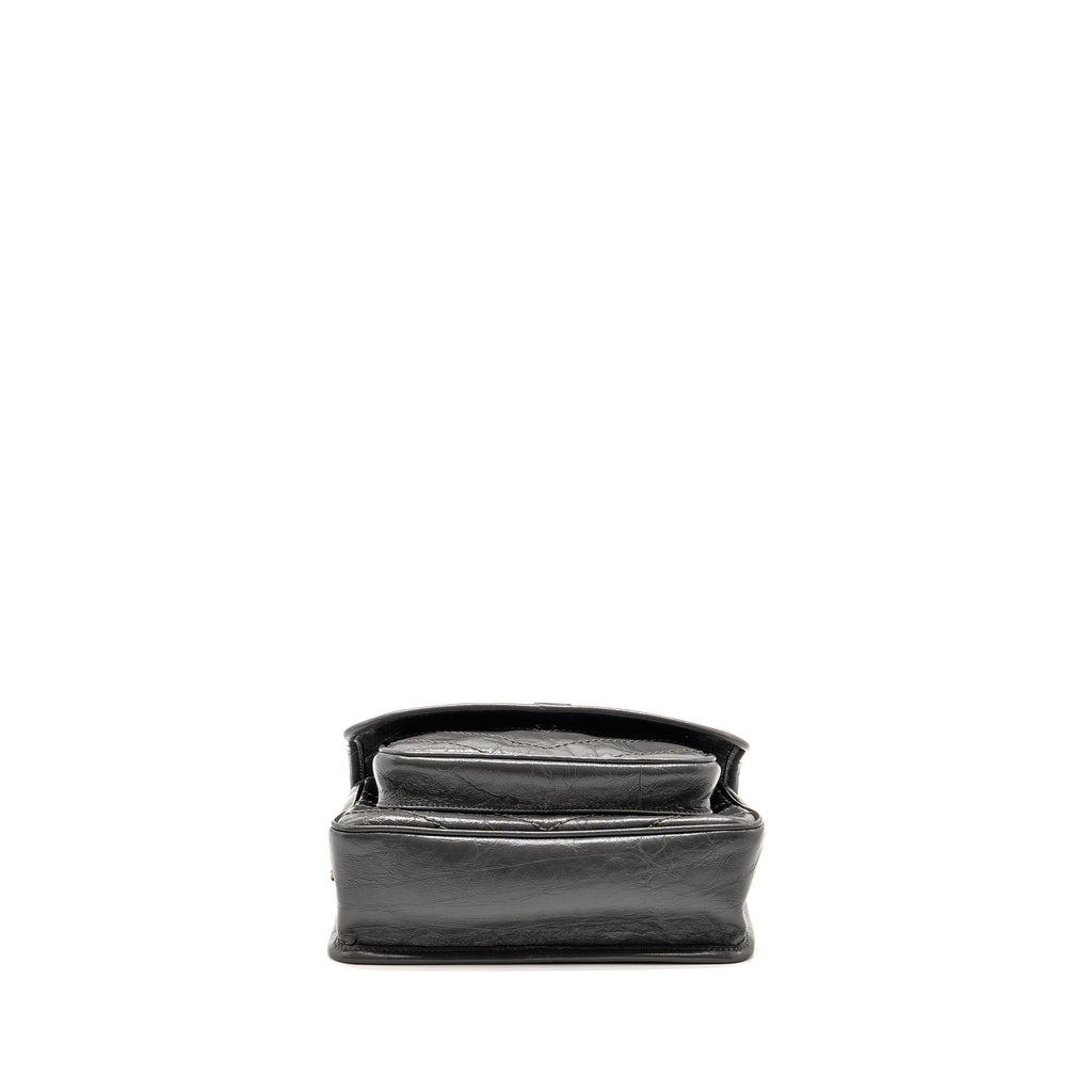 Saint Laurent/YSL Niki Baby Flap Bag Vintage Calfskin Grey Ruthenium Hardware