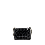 CHANEL 25C CAMERA BAG SHINY LAMBSKIN BLACK LGHW (MICROCHIP)