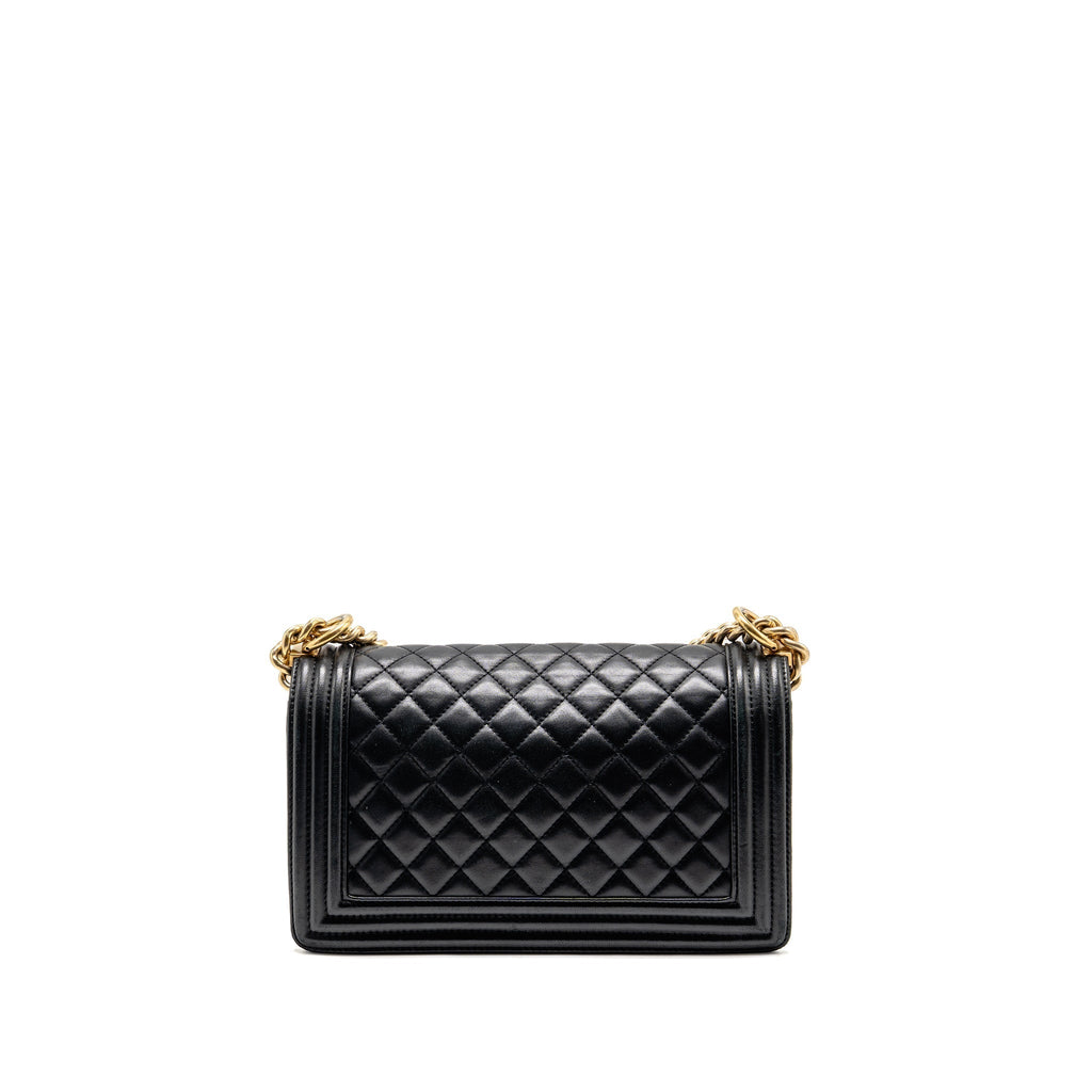 CHANEL MEDIUM BOY BAG LAMBSKIN BLACK GHW