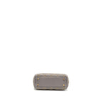 DIOR SMALL SUPPLE LADY DIOR STUDDED CALFSKIN GREY GHW