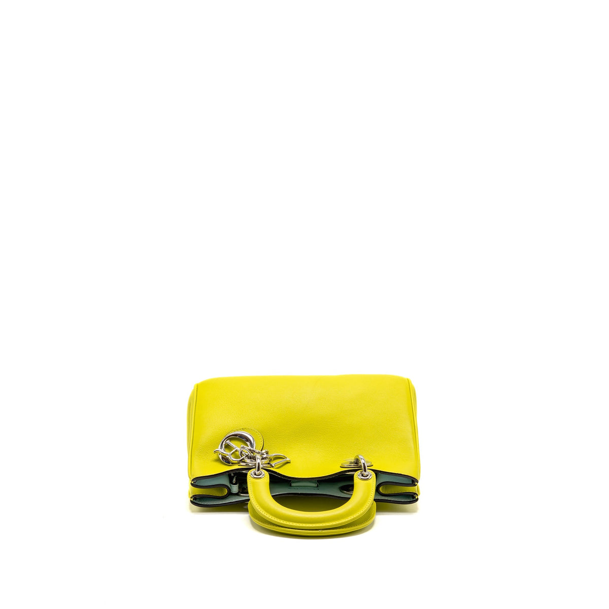 Dior mini Diorissimo bag calfskin yellow/blue SHW