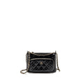 CHANEL 25C CAMERA BAG SHINY LAMBSKIN BLACK LGHW (MICROCHIP)