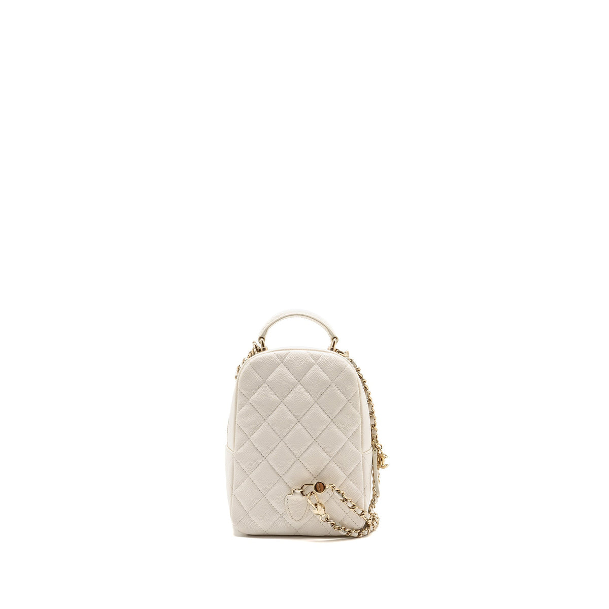 Chanel 24C Mini Backpack Caviar White LGHW (Microchip)