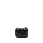 CHANEL 22S GIANT CHAIN MINI FLAP BAG LAMBSKIN BLACK BRUSHED GHW (MICROCHIP)