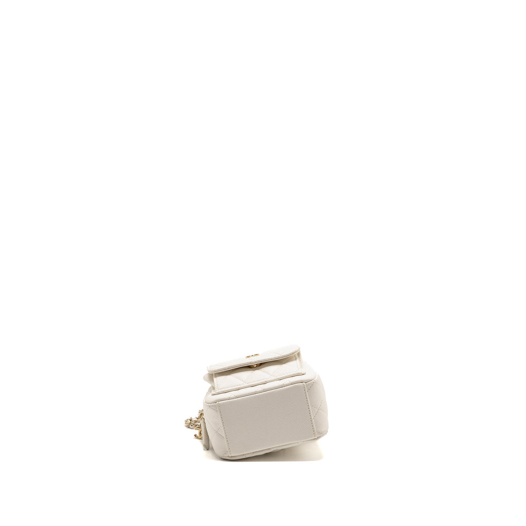 Chanel 24C Mini Backpack Caviar White LGHW (Microchip)