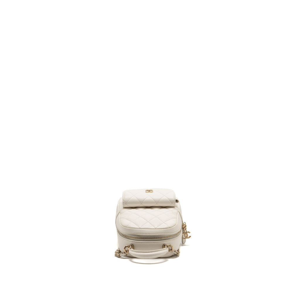 Chanel 24C Mini Backpack Caviar White LGHW (Microchip)
