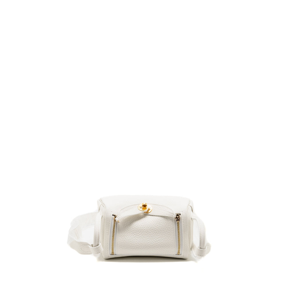 Hermes mini lindy clemence new white GHW