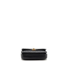 CHANEL 24S CC LOGO TOP HANDLE FLAP BAG WITH CHAIN LAMBSKIN BLACK GHW (MICROCHIP)