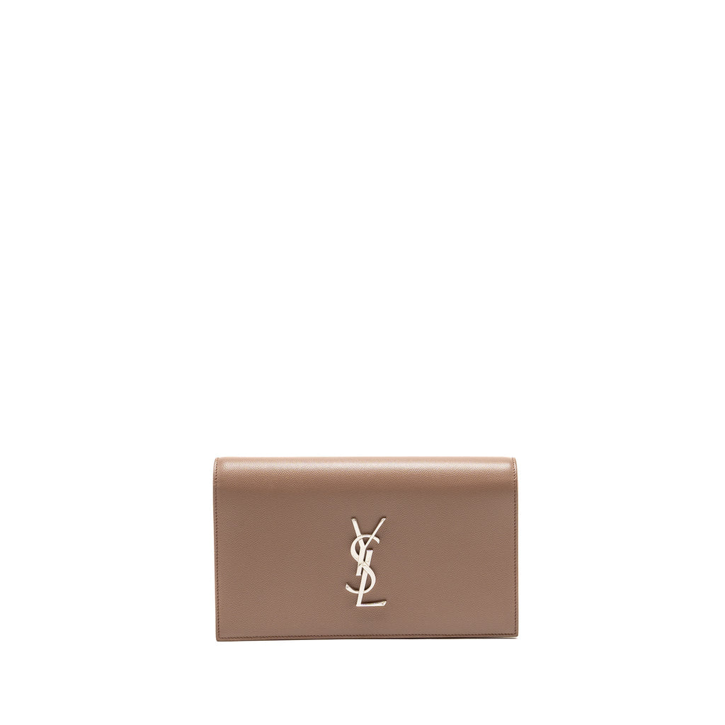 Saint Laurent/YSL Kate Clutch Grained Calfskin Beige SHW