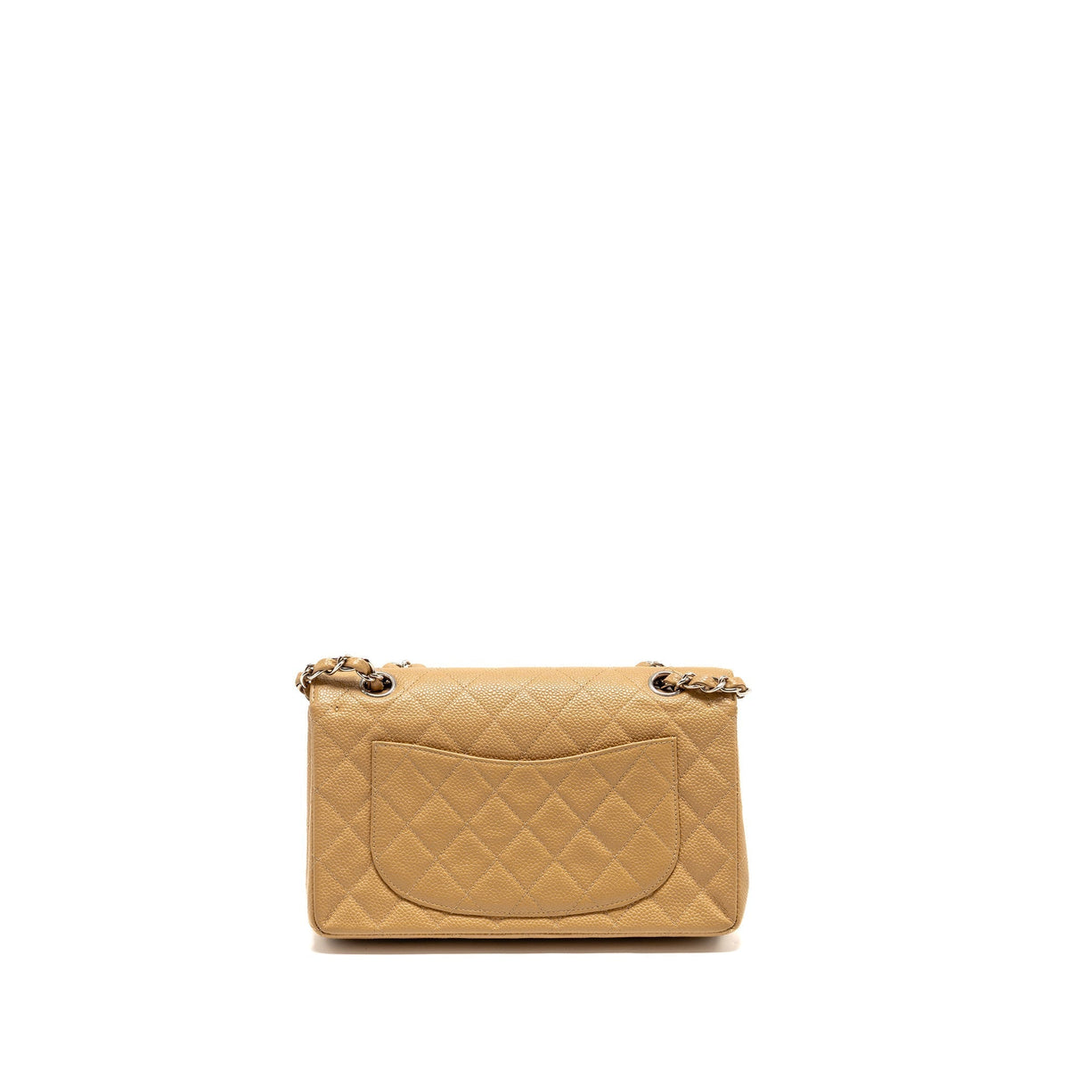 CHANEL SMALL CLASSIC DOUBLE FLAP BAG CAVIAR BEIGE SHW