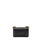 CHANEL SMALL BOY BAG GRAINED CALFSKIN BLACK GHW