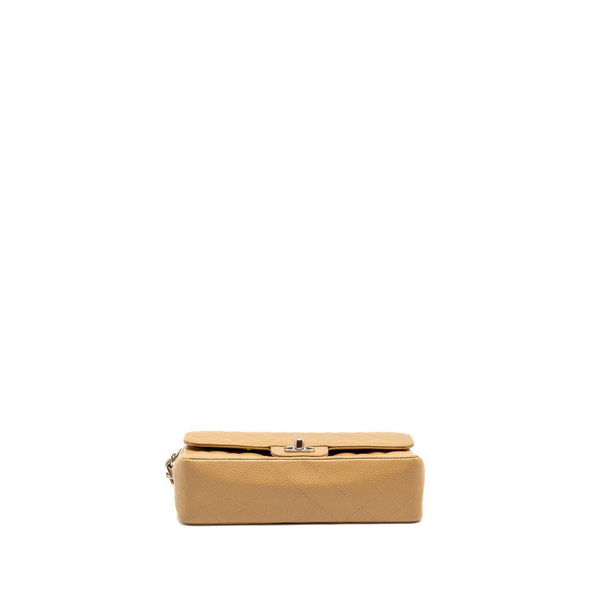 CHANEL SMALL CLASSIC DOUBLE FLAP BAG CAVIAR BEIGE SHW