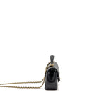 Chanel Top Handle Mini Rectangular Flap Bag Lambskin Black GHW (Microchip)