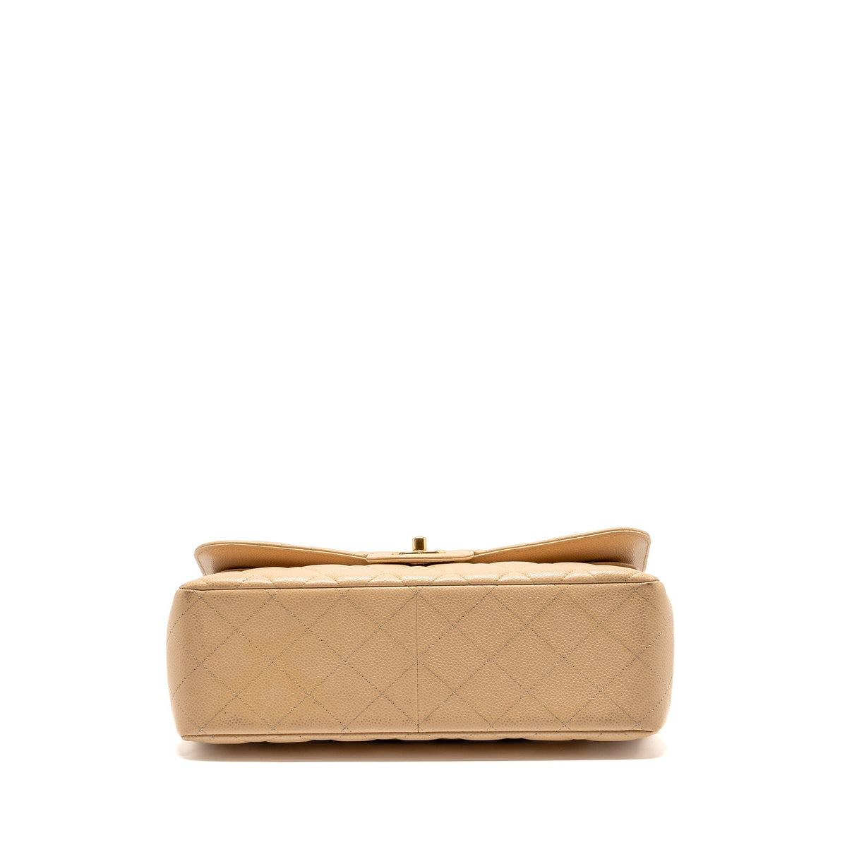 CHANEL JUMBO CLASSIC DOUBLE FLAP BAG CAVIAR BEIGE GHW (MICROCHIP)
