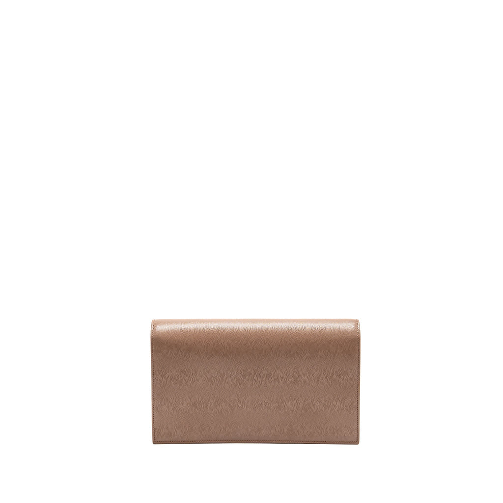 Saint Laurent/YSL Kate Clutch Grained Calfskin Beige SHW