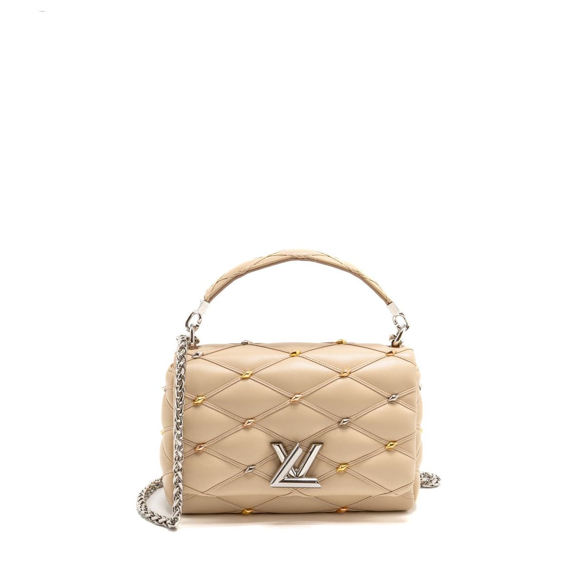 LOUIS VUITTON GO-14 MM LAMBSKIN BEIGE MULTICOLOUR HARDWARE