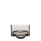 HERMES KELLY 28 SELLIER TOILE H / SWIFT ECRU - BLACK / BLACK SHW