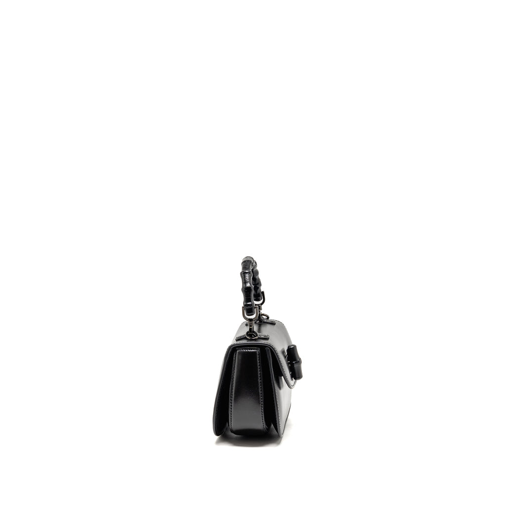 Gucci bamboo 1947 mini bag leather black with black hardware
