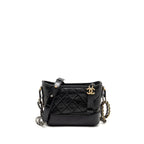 CHANEL SMALL GABRIELLE HOBO BAG AGED CALFSKIN BLACK MULTICOLOURED HARDWARE