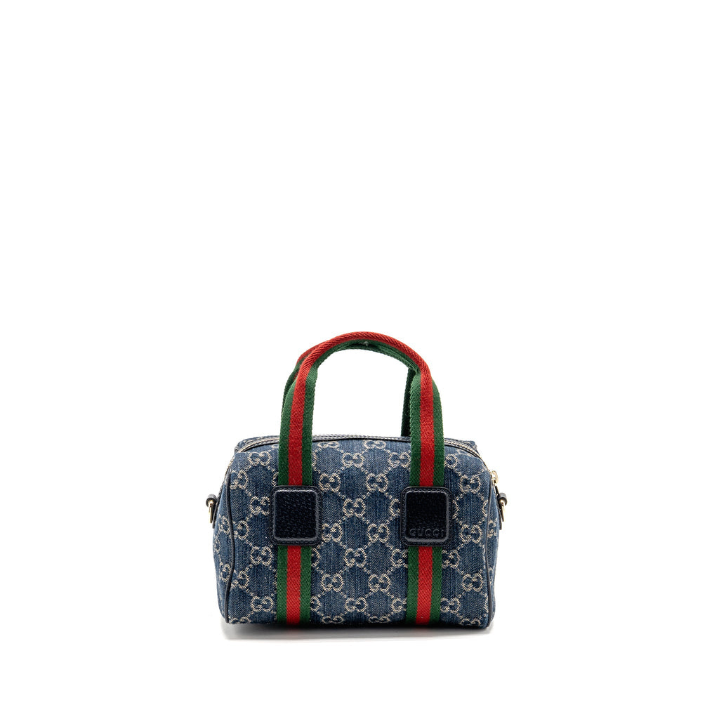 Gucci Mini GG Handbag Denim Blue/White LGHW